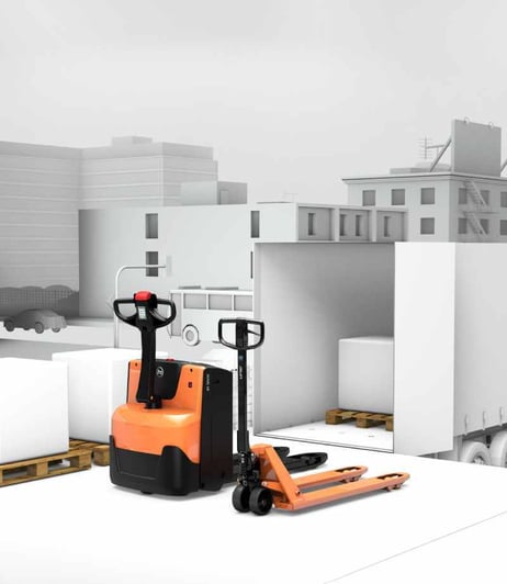 carretilla elevadora eléctrica transpaleta | Carretilla elevadora manual: ventajas frente a la eléctrica y cuándo elegir cada opción | Toyota Material Handling